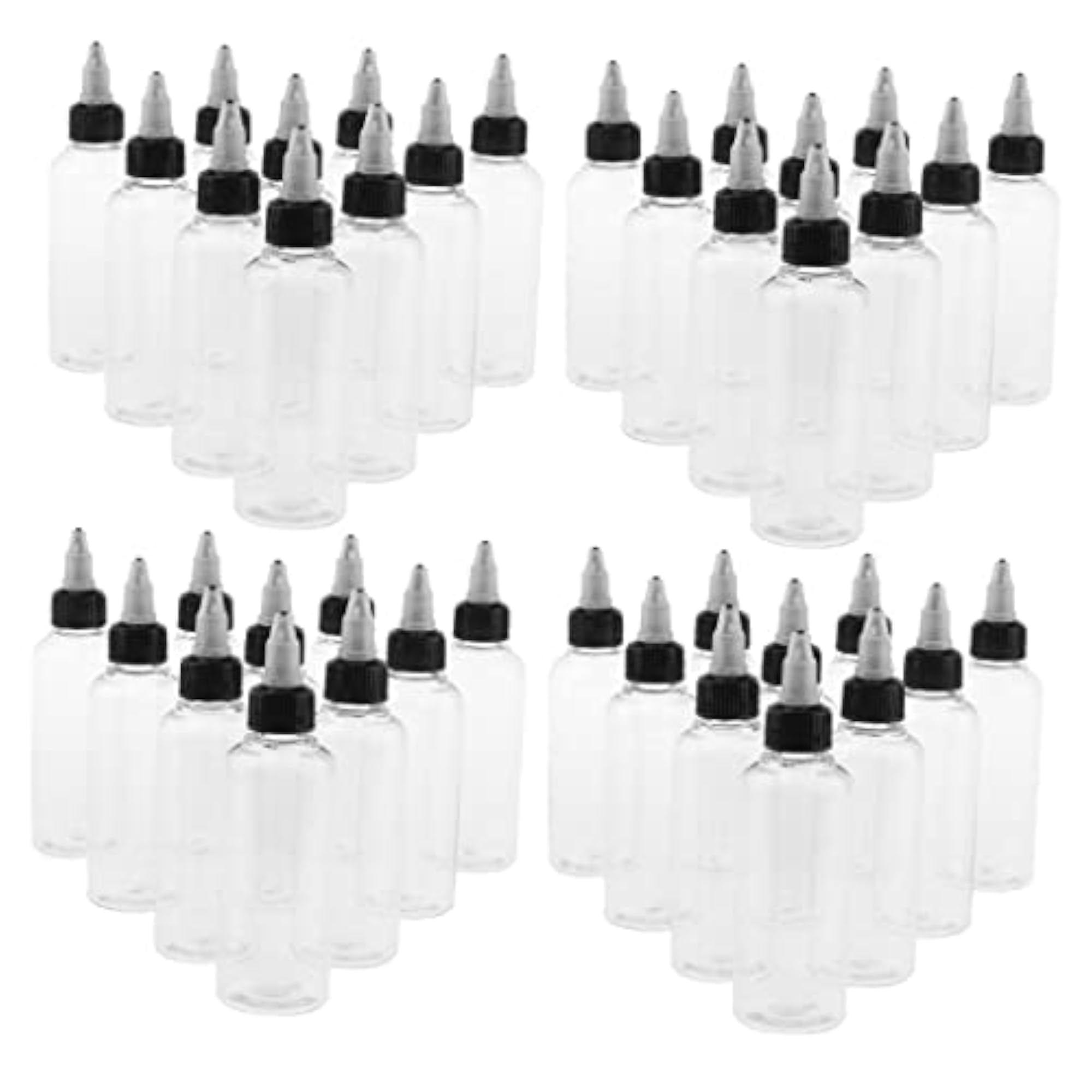 40 pcs 100ml Empty Poly Squeeze Bottle with Twist Top Cap